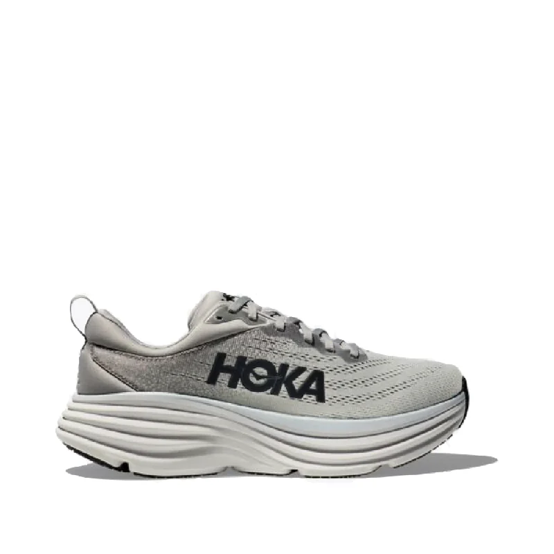 Men's Sporty Boots Hoka Men's Bondi 8 Running Sneaker in Sharkskin/Harbor Mist