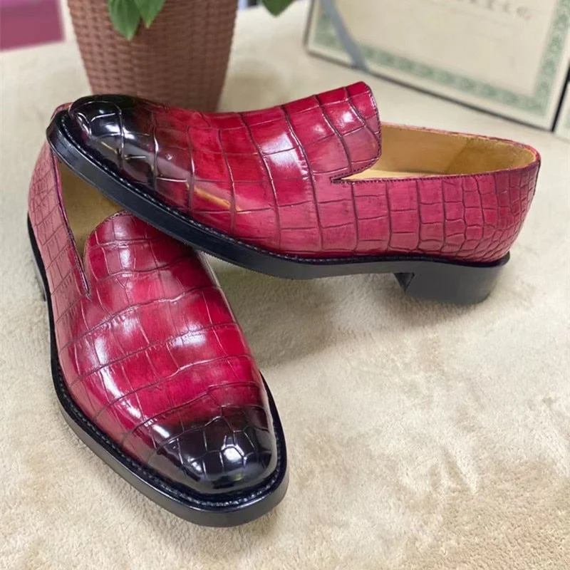 Men's Energy-Return Boots Men's Handmade Painted Authentic Crocodile Belly Skin Mixed Color Loafers Men's Energy-Return Boots Men's Handmade Painted Authentic Crocodile Belly Skin Mixed Color Loafers