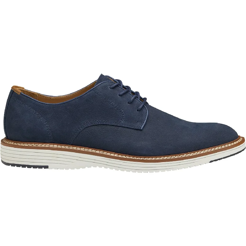 Men's Odor-Resistant Shoes Men's Johnston & Murphy Upton Plain Toe Navy Nubuck