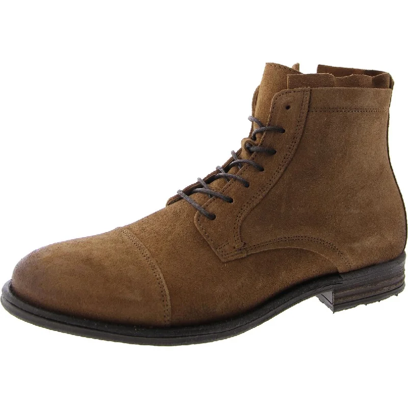 Men's Classic Boots Steve Madden Mens Wells Lace Up Zipper Chukka Boots