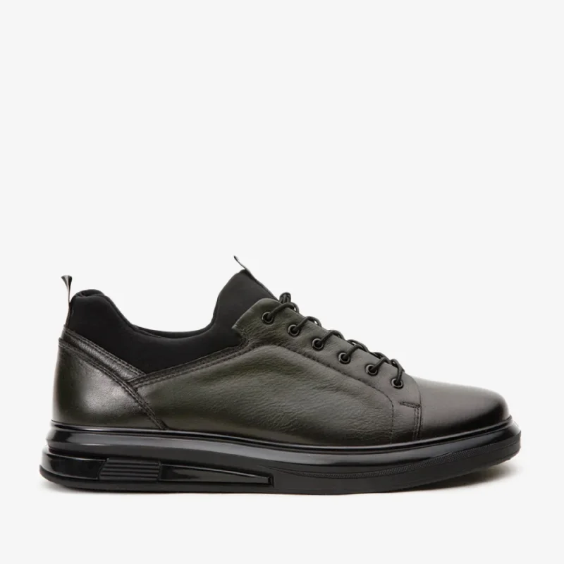 Men's Fashionable Shoes The Vilnius Green LeatherMen Sneaker Final Sale!