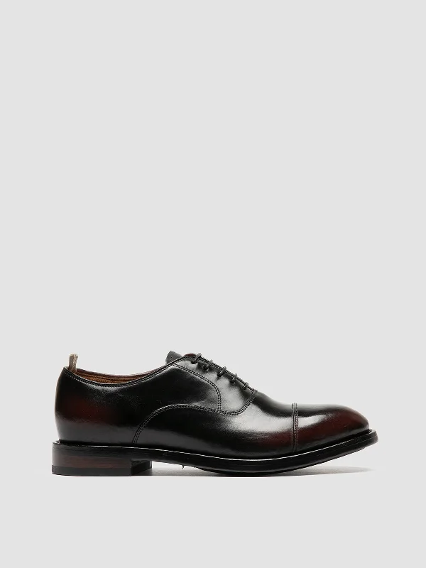 Men's Supportive Shoes TEMPLE 001 - Burgundy Leather Oxford Shoes