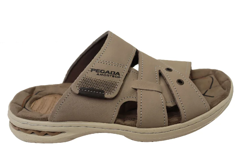 Men's Temperature-Regulating Shoes Pegada Islander Mens Comfortable Leather Slides Sandals Made In Brazil Men's Temperature-Regulating Shoes Pegada Islander Mens Comfortable Leather Slides Sandals Made In Brazil