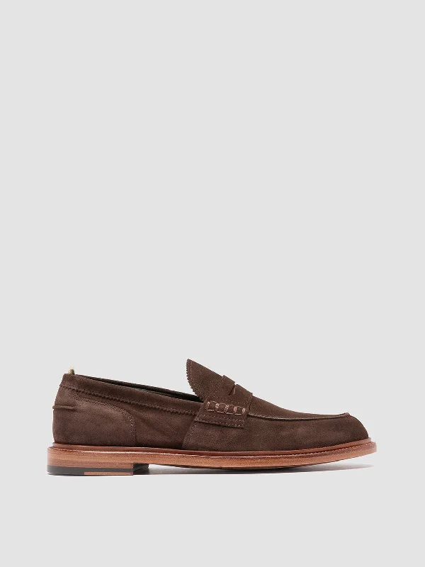 Get The Best Deals On Breathable Shoes Today SAX 001 - Brown Suede Penny Loafers
