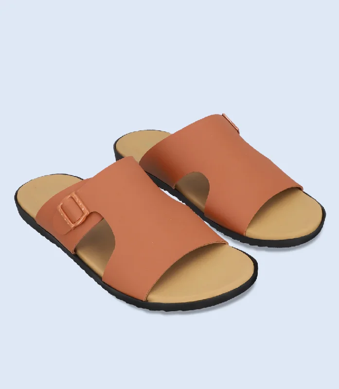 Special Holiday Sale On Premium Shoes BM5619-TAN-Men Casual Slipper