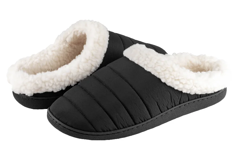 Men's Handcrafted Shoes Men's Nylon Scuff with Faux Berber Lining, Sock and Trim