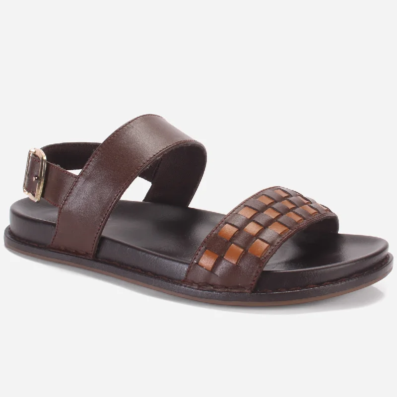 Elegant Shoes For Formal Events Men "VARGO" Leather Designer Summer Flat Sandals