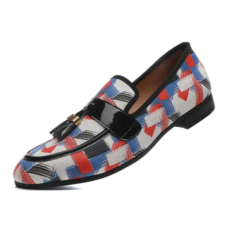 Men's Durable Boots Men's Casual Synthetic Leather Printed Pattern Formal Party Slip-On Loafers Men's Durable Boots Men's Casual Synthetic Leather Printed Pattern Formal Party Slip-On Loafers