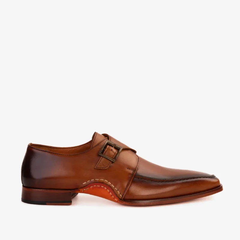 Men's Eco-Friendly Boots The Hagrid Tan Leather Single Monk Strap Handmade Men Shoe Men's Eco-Friendly Boots The Hagrid Tan Leather Single Monk Strap Handmade Men Shoe