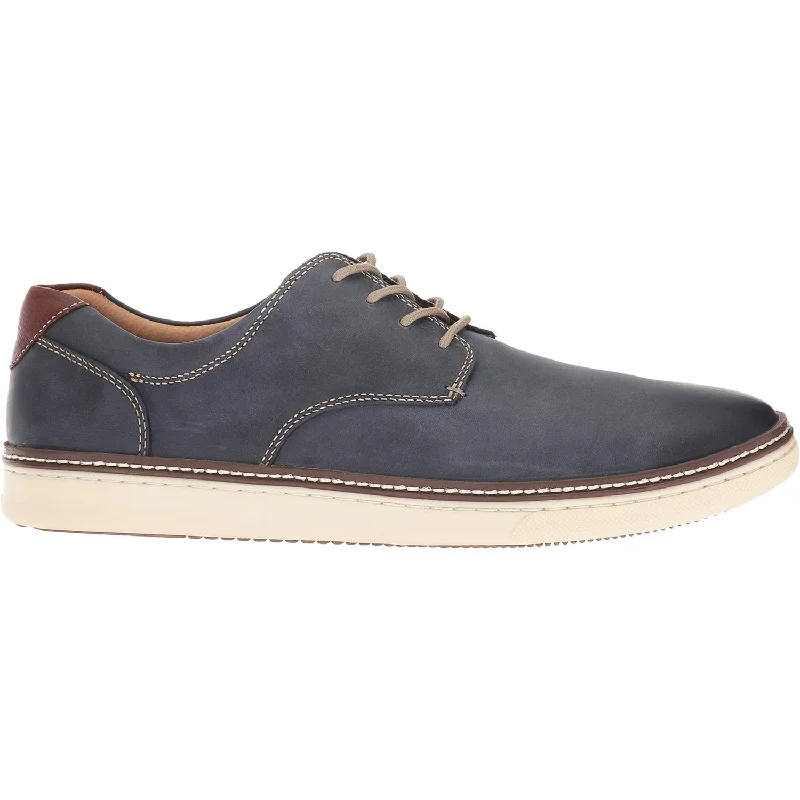 Men's Seamless Design Shoes Men's Johnston & Murphy McGuffey Plain Toe Navy Oiled Full Grain Leather