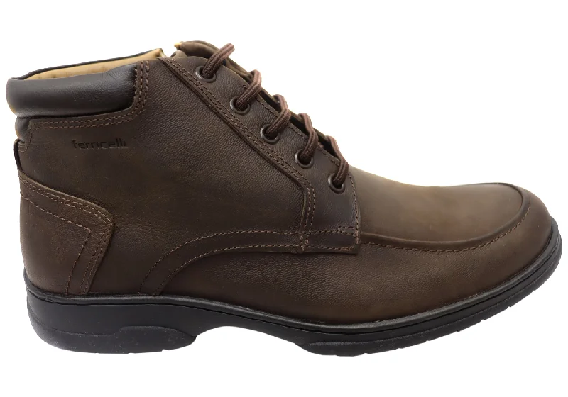 Men's Breathable Boots Ferricelli Damien Mens Comfortable Leather Boots Made In Brazil