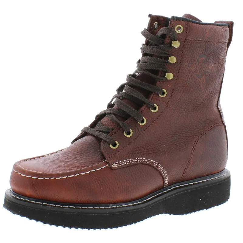 Men's Adaptive Fit Boots Fin & Feather Mens Leather Combat Lace-Up Boot