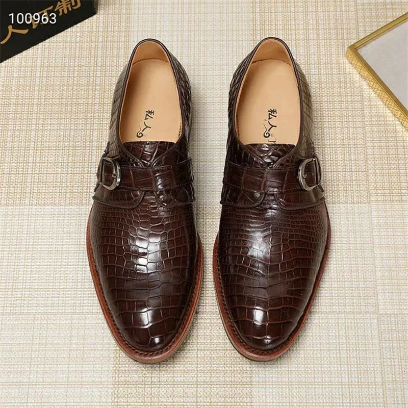 Men's Temperature-Regulating Shoes Men's Autumn Authentic Crocodile Skin Italian Hand Stitched Dress Shoes Men's Temperature-Regulating Shoes Men's Autumn Authentic Crocodile Skin Italian Hand Stitched Dress Shoes