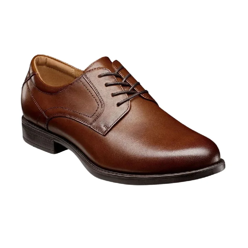 Men's Classic Boots FLORSHEIM MIDTOWN PLAIN TOE OXFORD COGNAC MEDIUM AND WIDE