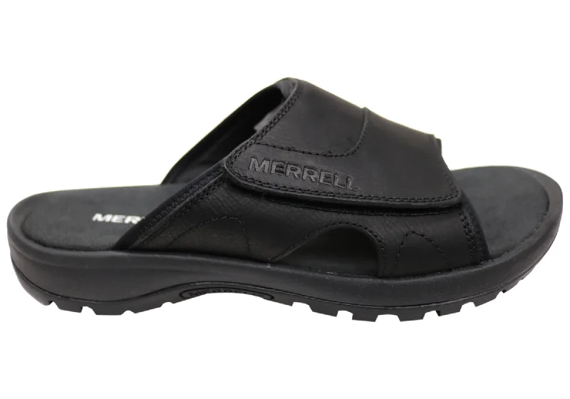Men's Waterproof Boots Merrell Mens Sandspur 2 Slide Comfortable Leather Sandals