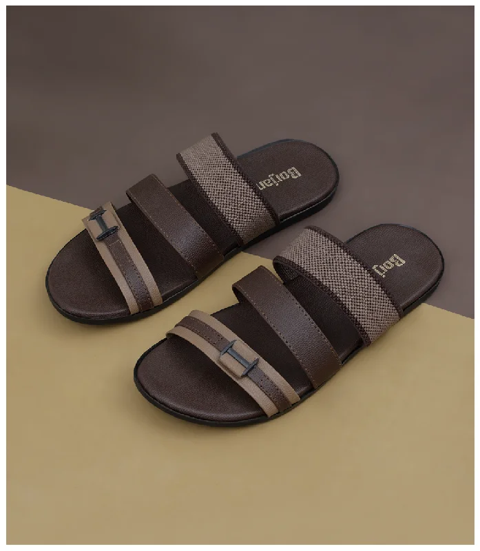 Men's High-Quality Shoes BM4600-BROWN-Men Slipper