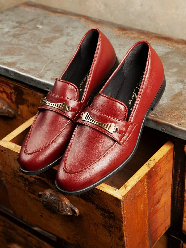 Fashion-Forward Shoes For Men Bridge-Bit Cactus Leather Vegan Loafer | Burgundy