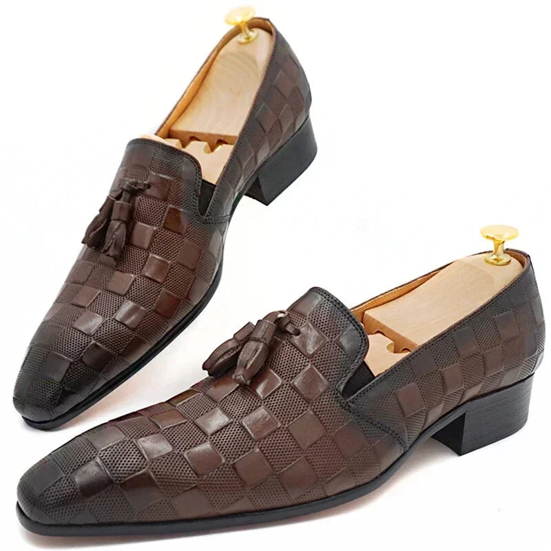 Men's Shock-Absorbing Boots Men's Italian Genuine Leather Plaid Prints Slip On Wedding Office Loafers Men's Shock-Absorbing Boots Men's Italian Genuine Leather Plaid Prints Slip On Wedding Office Loafers