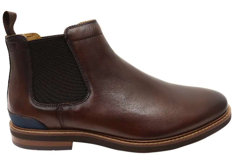 Exclusive Flash Sale On Durable And Trendy Shoes Florsheim Mens EEE Wide Leather Highland Chelsea Plain Toe Gore Boots