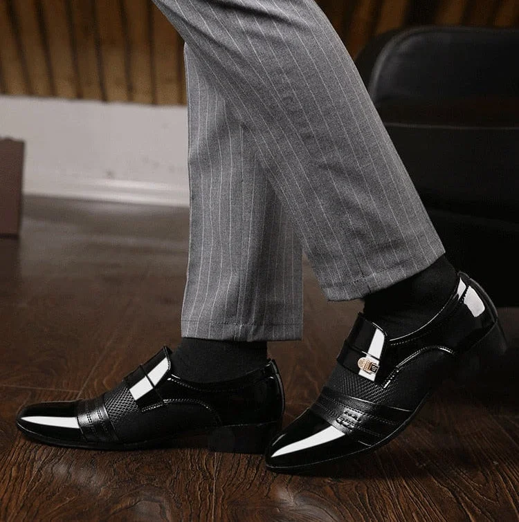 Clearance Sale On Trendy Footwear While Supplies Last Men's Formal Wedding Brown Classic Synthetic Leather Slip-On Oxford Dress Shoes Clearance Sale On Trendy Footwear While Supplies Last Men's Formal Wedding Brown Classic Synthetic Leather Slip-On Oxford Dress Shoes