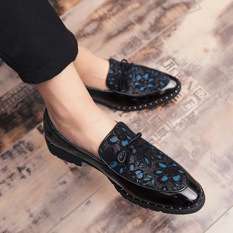 Men's Classic Shoes Men's Autumn Casual Floral Printed Butterfly-knot Waterproof Loafers Men's Classic Shoes Men's Autumn Casual Floral Printed Butterfly-knot Waterproof Loafers