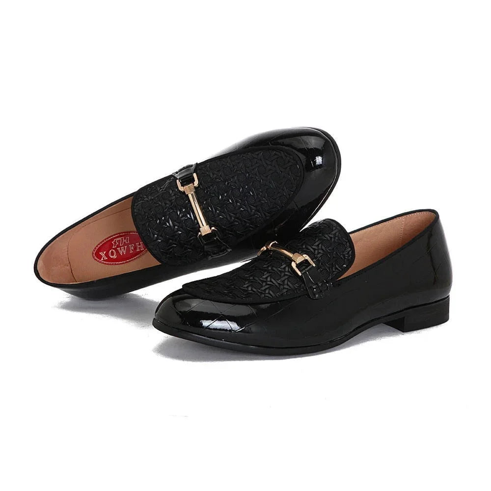 Biggest Shoe Sale Of The Year Men's Casual Synthetic Leather Metal Decor Slip-On Party Loafers Biggest Shoe Sale Of The Year Men's Casual Synthetic Leather Metal Decor Slip-On Party Loafers