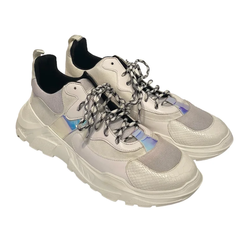 Men's Flexible Sole Shoes JOHN GEIGER/Low-Sneakers/US 13/Cotton/WHT/Straight Tip/
