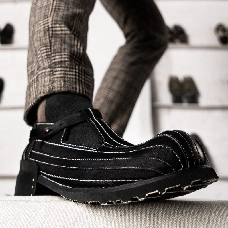 Elegant Shoes For Formal Events Men's Vintage British Style Horse Skin Round Toe Formal Dress Shoes Elegant Shoes For Formal Events Men's Vintage British Style Horse Skin Round Toe Formal Dress Shoes