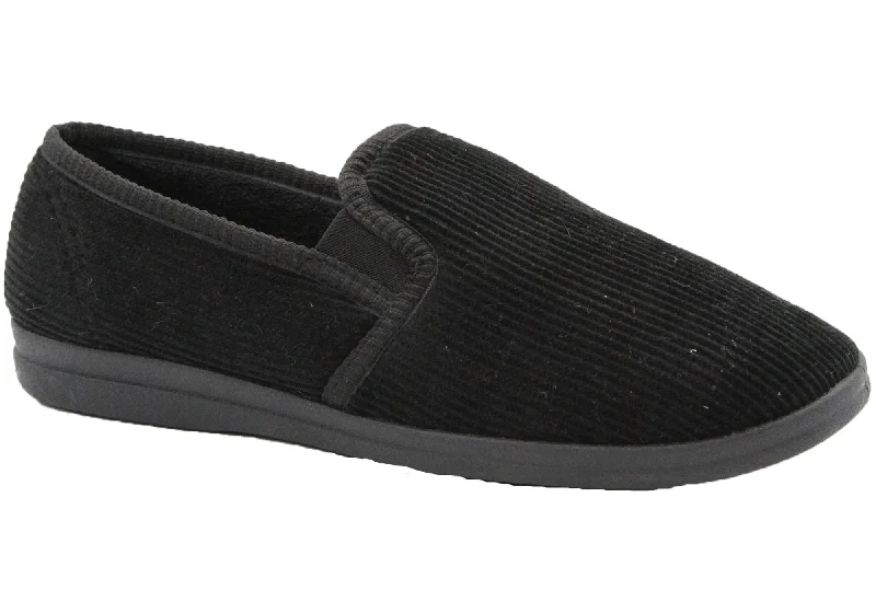 Men's Odor-Resistant Boots Grosby Blake 2 Mens Black Comfortable Indoor Slippers