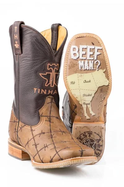 Men's Ultra-Light Shoes Tin Haul Don't Fence Me In Cowboy Boots Style 14-020-0007-0081