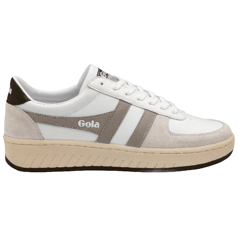 Men's Adaptive Fit Boots Grandslam Sneaker (White + Rhino + Dark Brown)