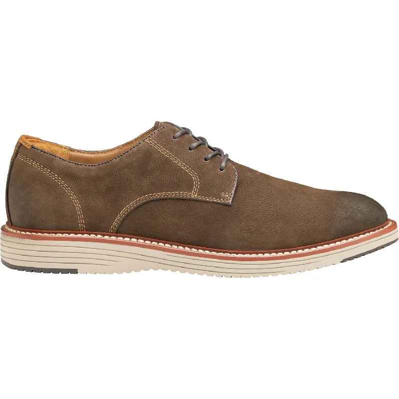 Men's Energy-Return Shoes Men's Johnston & Murphy Upton Plain Toe Dark Brown Nubuck