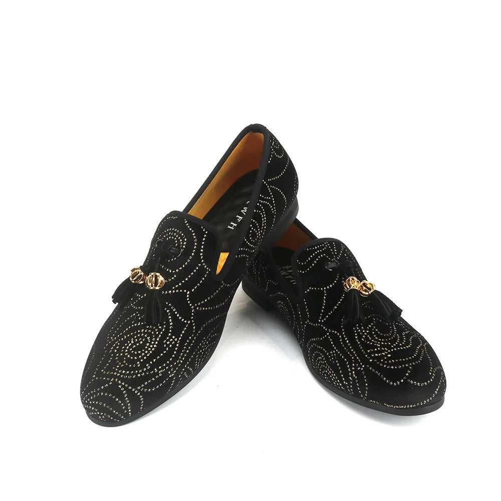 Exclusive Flash Sale On Durable And Trendy Shoes Men's European and American Embroidered Rivet Rhinestone High-End Loafers Exclusive Flash Sale On Durable And Trendy Shoes Men's European and American Embroidered Rivet Rhinestone High-End Loafers