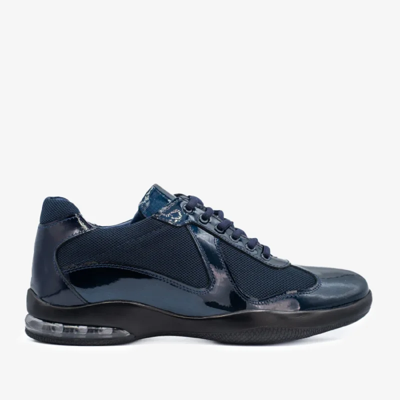 Men's Breathable Shoes The Zona Navy Leather Men Sneaker Final Sale!
