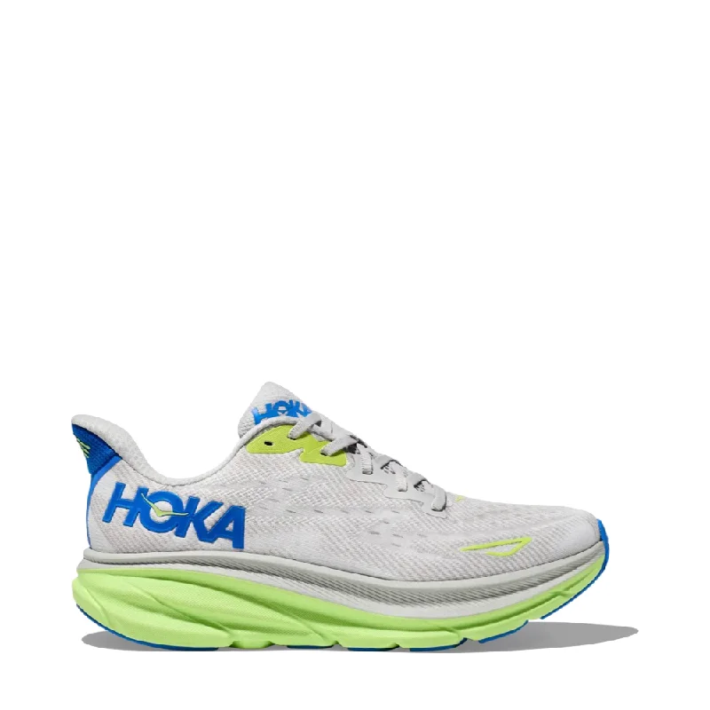 Men's Soft Shoes Hoka Men's Clifton 9 Sneaker in Stardust/Electric Cobalt