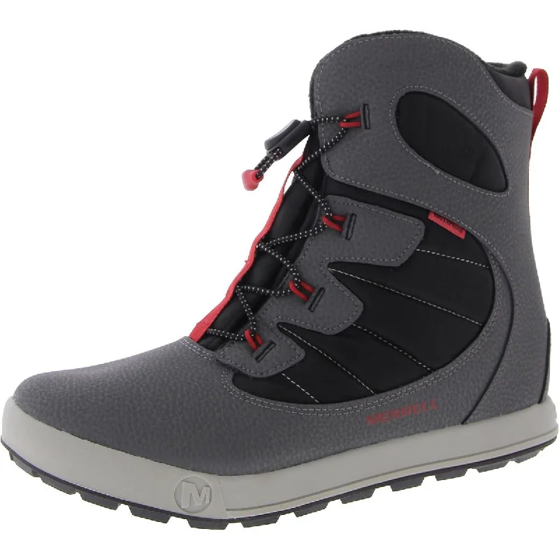 Men's Cushioned Shoes Merrell Mens Leather Round Toe Winter & Snow Boots