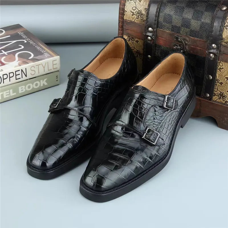 Men's Waterproof Shoes Men's Black Genuine Leather Lace-up Square Toe Business Dress Shoes Men's Waterproof Shoes Men's Black Genuine Leather Lace-up Square Toe Business Dress Shoes