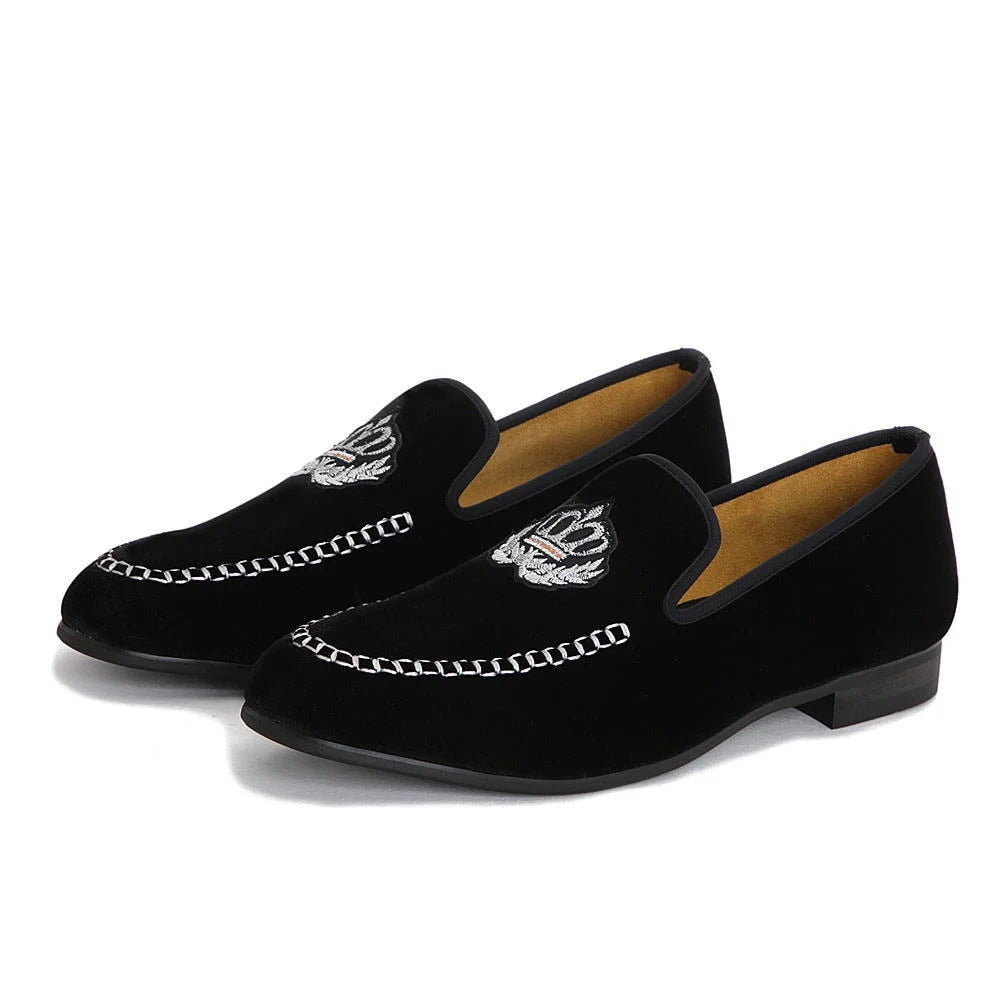 Men's Versatile Shoes Autumn Black Solid Velvet Embroidered Casual Slip-On Loafers for Men Men's Versatile Shoes Autumn Black Solid Velvet Embroidered Casual Slip-On Loafers for Men