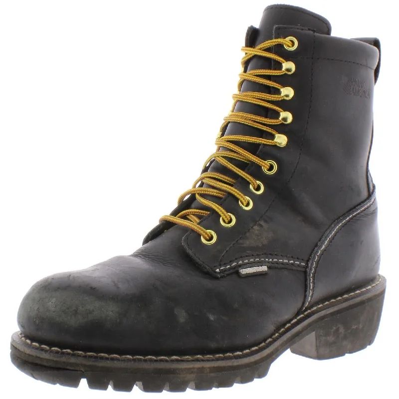 Men's Soft Shoes Work America Mens Leather Logger Work Boots