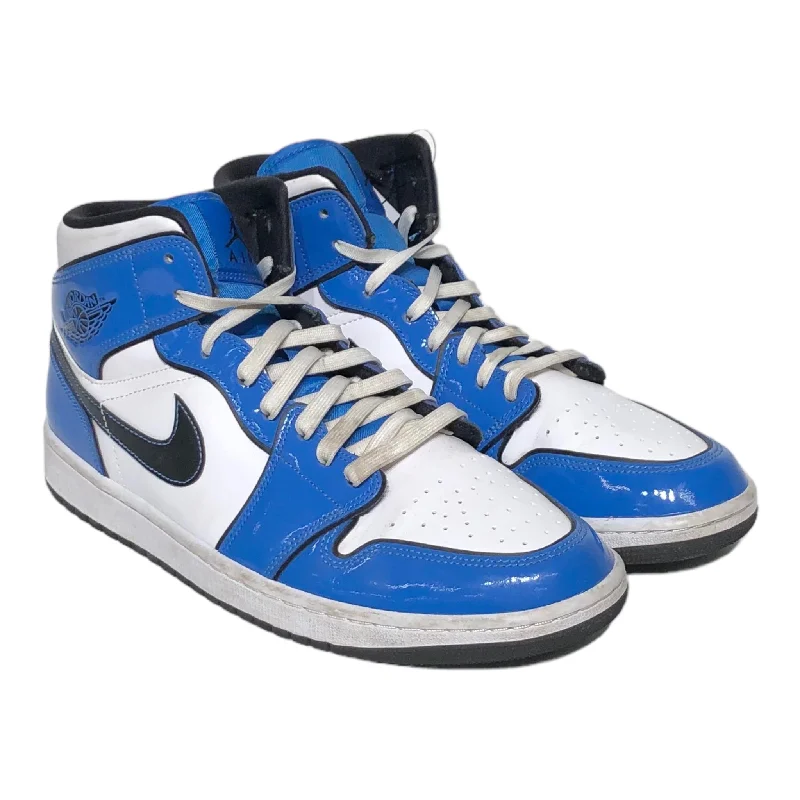 Men's Waterproof Shoes Jordan///Hi-Sneakers/US 10.5/Plain/Faux Leather/BLU//M [Street] Hype/AJ1 MID SIGNAL BLUE