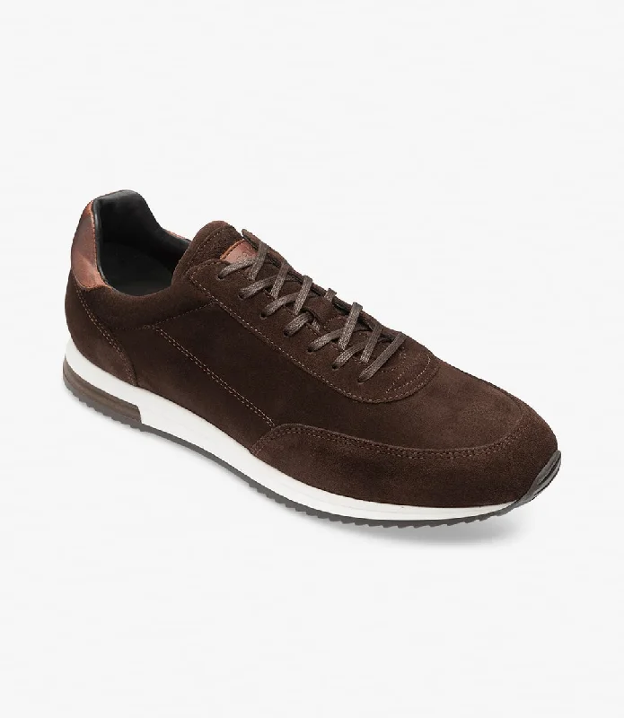 Men's Handcrafted Boots LOAKE  Bannister - Leather Sneakers - Dark Brown Suede