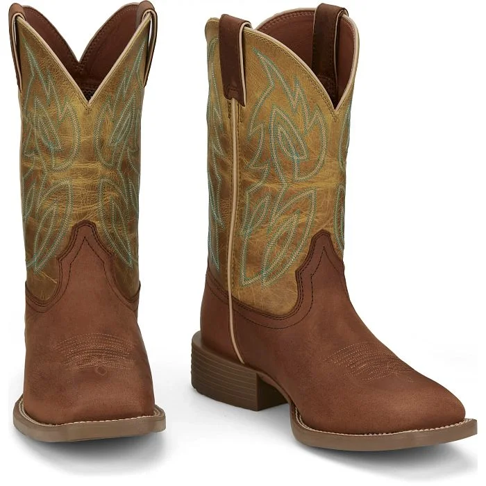 Men's Handcrafted Shoes JUSTIN RUSH STAMPEDE CANTOR WESTERN WORK BOOT STYLE SE7515