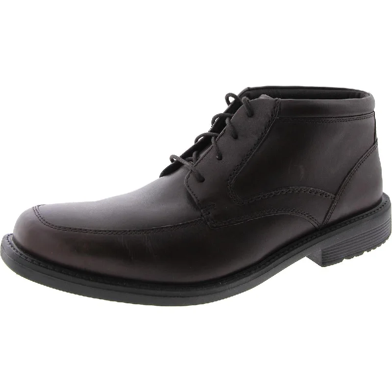 Men's Cushioned Shoes Rockport Mens Faux Leather Ankle Chukka Boots