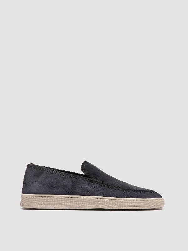 Men's Minimalist Shoes HERBIE 011 - Blue Suede Penny Loafers