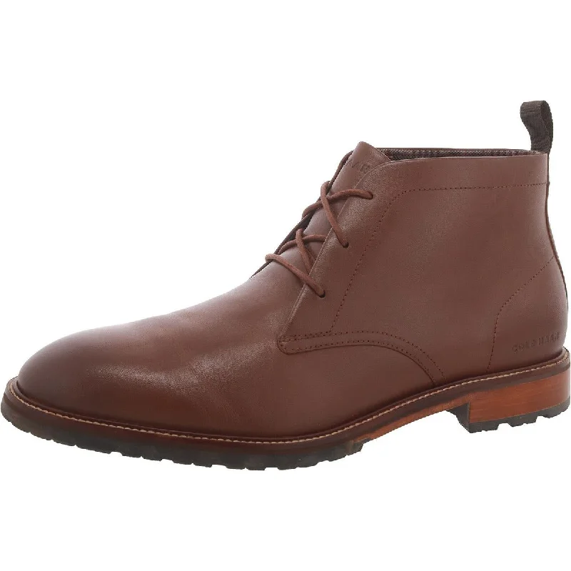 Men's Moisture-Wicking Boots Cole Haan Mens BERKSHIRE LUG Comfort Insole Leather Chukka Boots