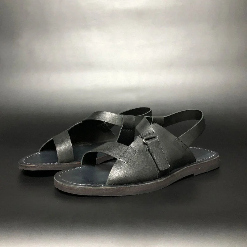 Men's Seamless Design Shoes Men's Summer Genuine Leather Vintage Roman Hook Loop Casual Sandals Men's Seamless Design Shoes Men's Summer Genuine Leather Vintage Roman Hook Loop Casual Sandals
