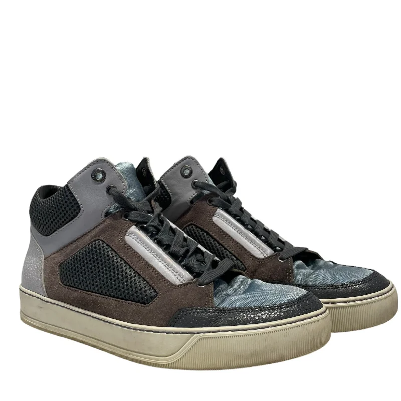 Men's Odor-Resistant Boots LANVIN en Bleu/Hi-Sneakers/US 6/Leather/GRY/