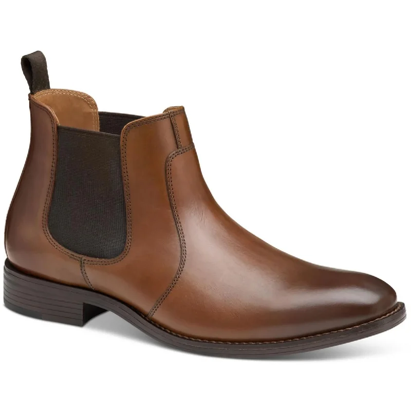 Men's Minimalist Shoes Johnston & Murphy Mens Lewis Leather Pull On Chelsea Boots