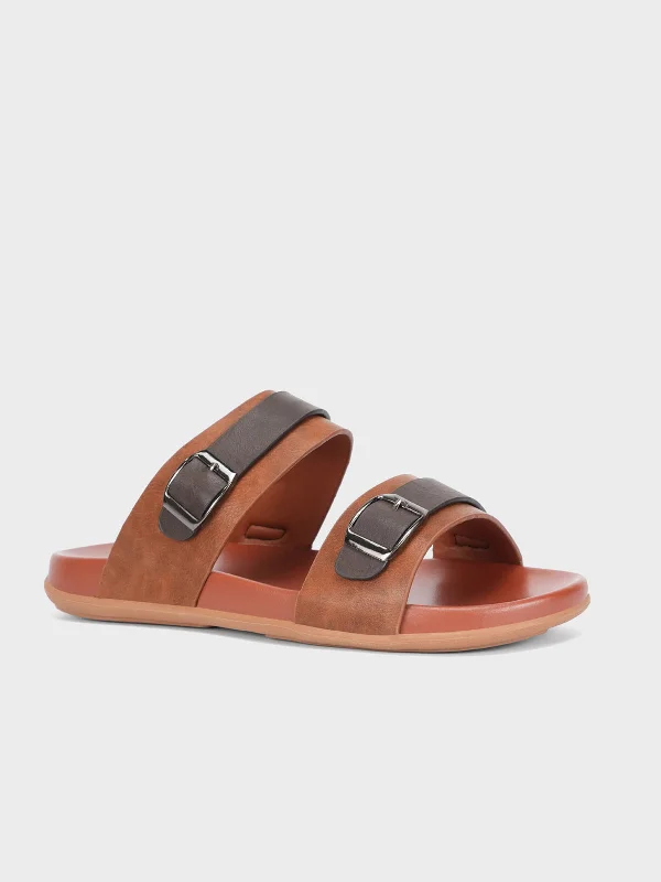 Men's Ergonomic Shoes Mens "AWAD" Casual Buckled Adorned Slippers