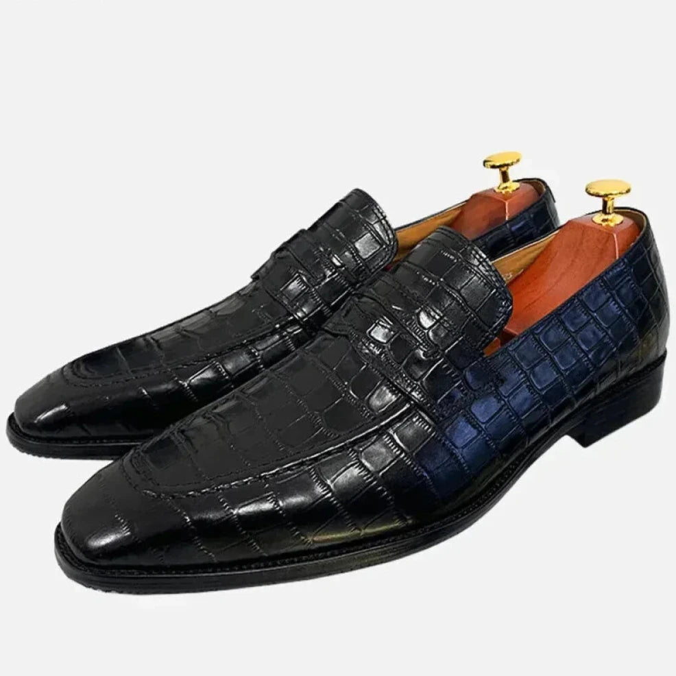 Shop Now For Discounted Shoes Men's Luxury Solid Slip-On Genuine Leather Wedding Office Loafers